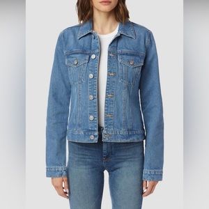 NWT HUDSON Jeans Women's Classic Fitted Trucker Jacket, Tahoe Blue Denim, Sz S/M